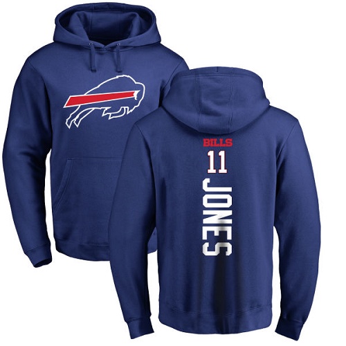 Men NFL Buffalo Bills #11 Zay Jones Royal Blue Backer Pullover Hoodie Sweatshirt->buffalo bills->NFL Jersey